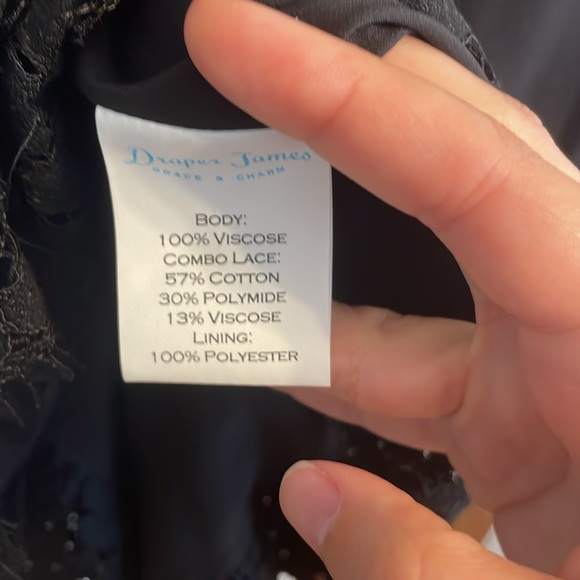 EUC Draper James Sarah Lace Dress Size 4 Solid Black Floral Tulip Sleeve… - Picture 6 of 8